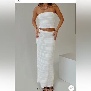 Princess Polly White Maxi Skirt